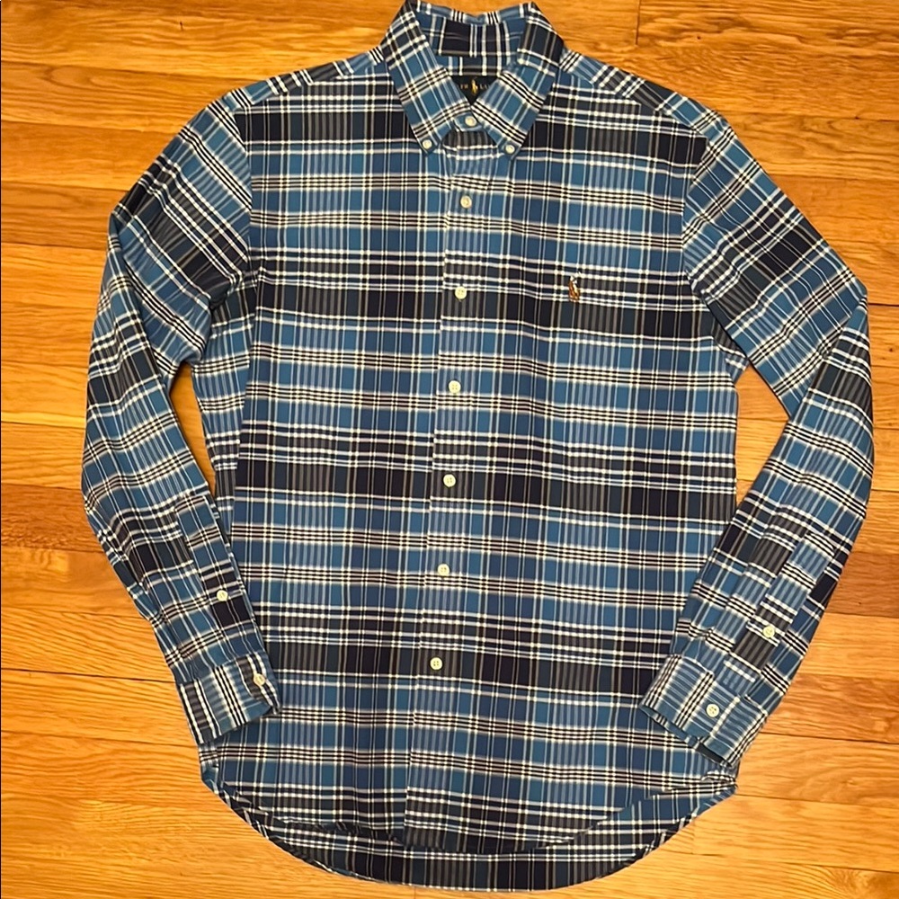 Ralph Lauren Blue Plaid Button Down Shirt